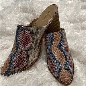 A RIDER GIRL Multicolor Snake Print COWBOY BOOT Mules. NIB SZ 9